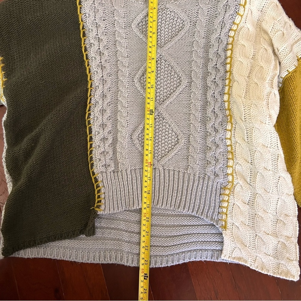 MERLOT Random Stitch Loose Knit color block sweater one size purchased in Japan - Picture 9 of 15